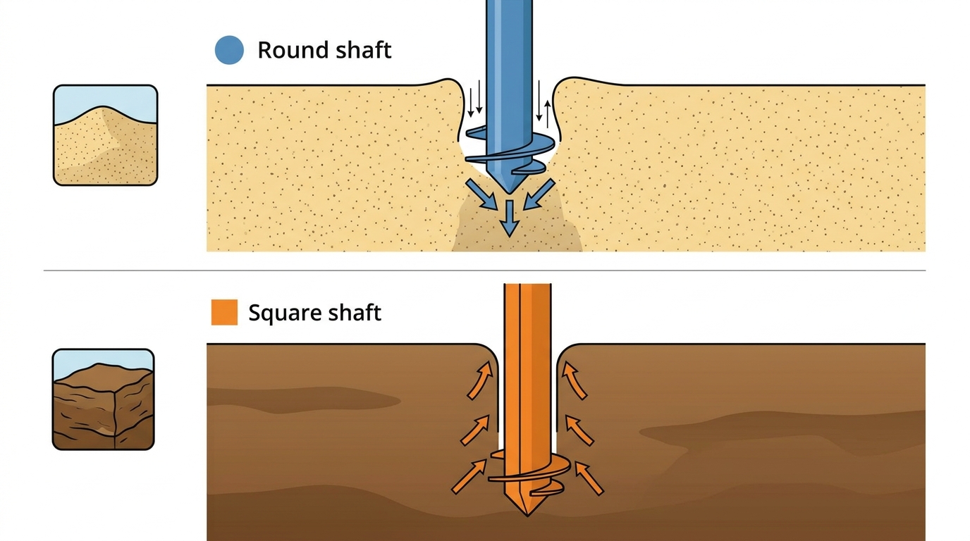 Visual comparison of bearing capacity across granular and cohesive soil conditions.